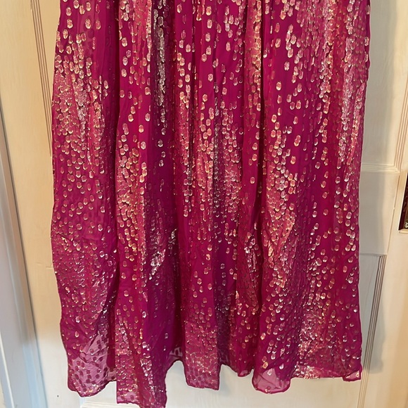 New Ramy Brook Julianna Plunging Maxi Dress in Electric Pink Jacquard size 6 - Picture 10 of 16